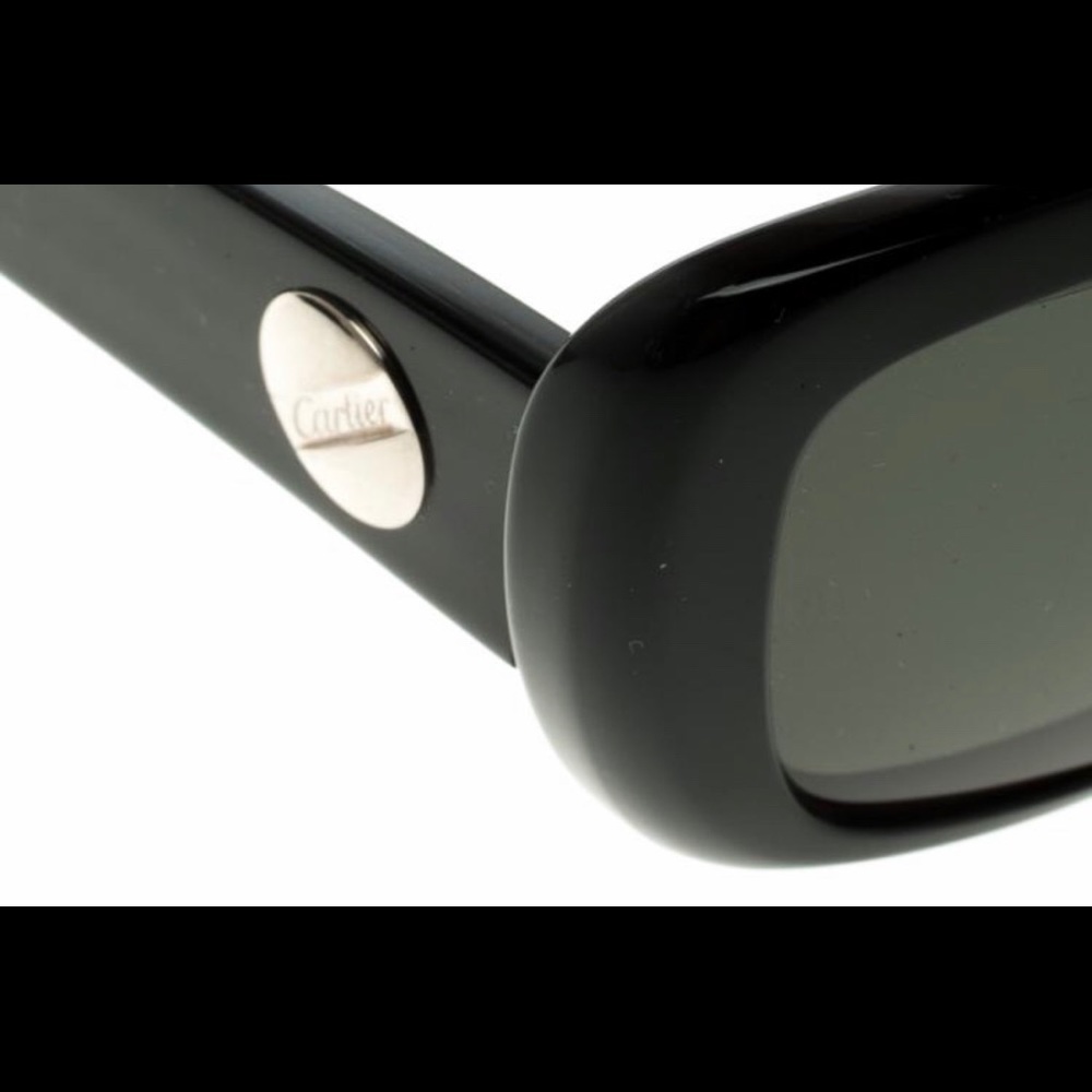 Authentic Cartier Black 135 Rectangle Sunglasses … - image 4